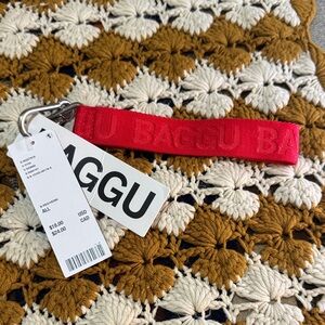 NWT BAGGU Logo Keychain - Candy Apple